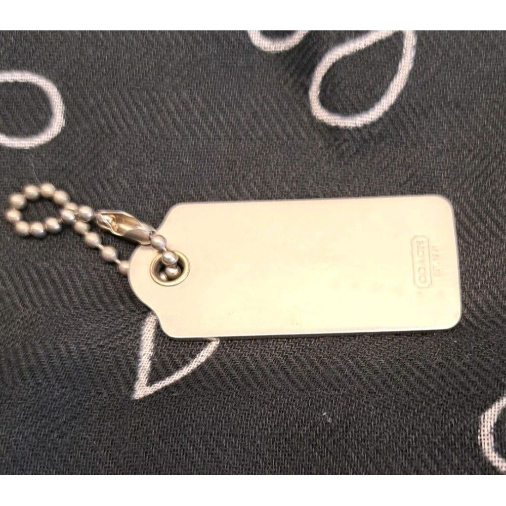 COACH Silver Tone Metal Hang Tag Charm Key Chain 3 - Picture 2 of 4